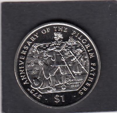 Beschrijving: 1 Dollar PILGRIM FATHERS SHIP CARE COD